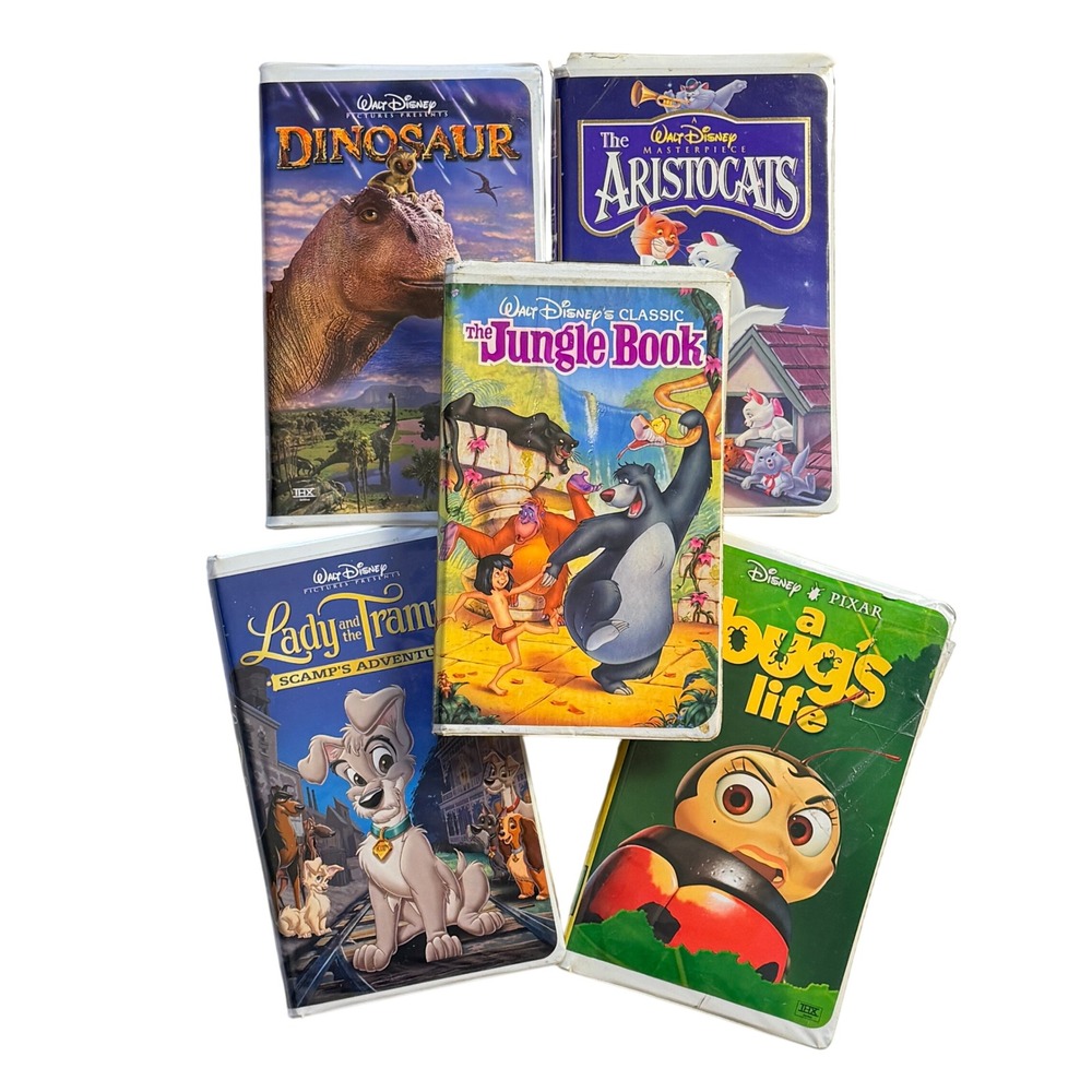 Disney VHS Lot of 5 Kids Family Cartoon Classic Movies Vintage